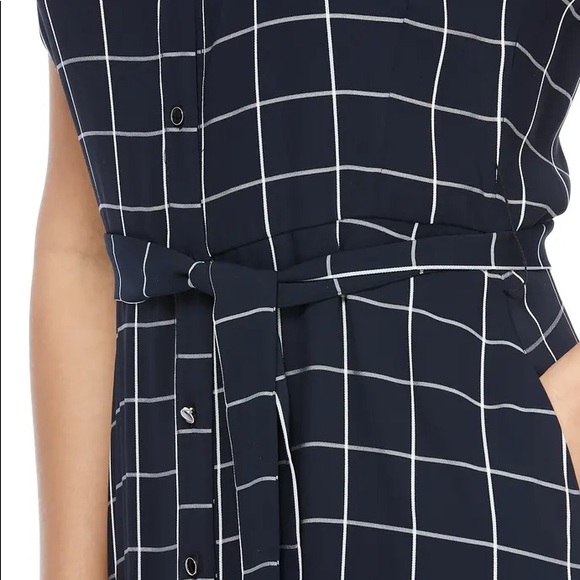 MAGGY LONDON Courtney Windowpane Midi Shirtdress - Picture 2 of 13